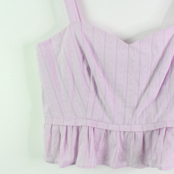 Aqua Tonal‎ Stripe Peplum Top Lavender XL - Picture 3 of 8